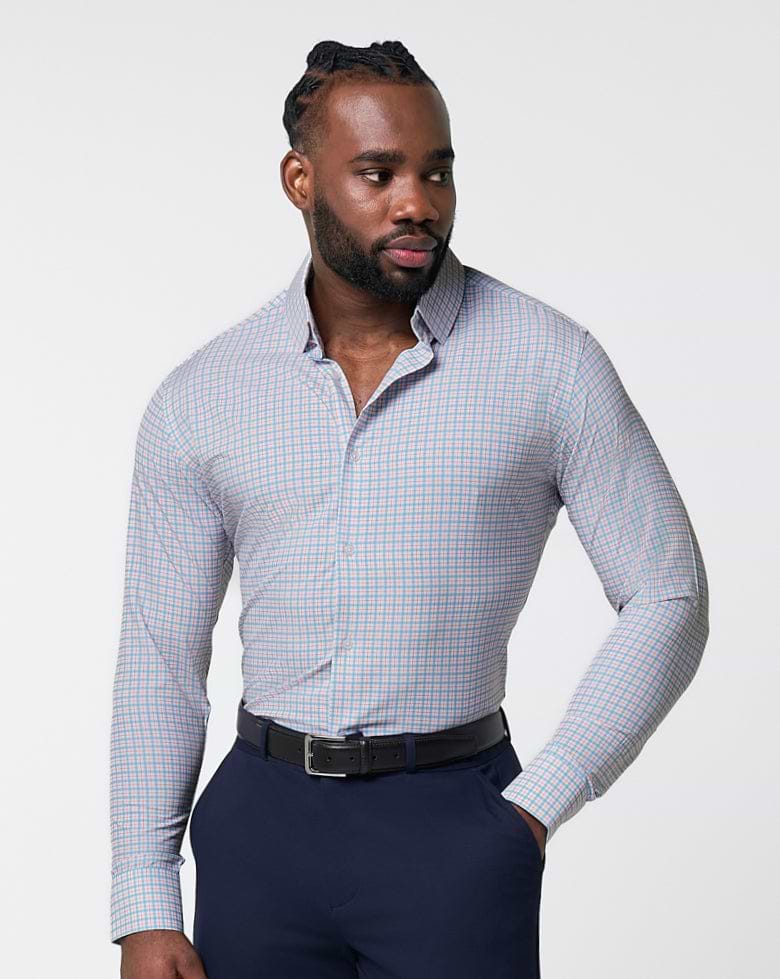 "The Dimitri" Blue Plaid With Orange Windowpane