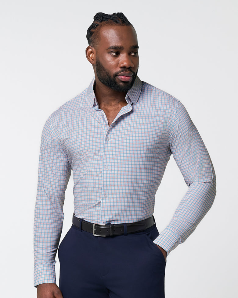 "The Dimitri" Blue Plaid With Orange Windowpane