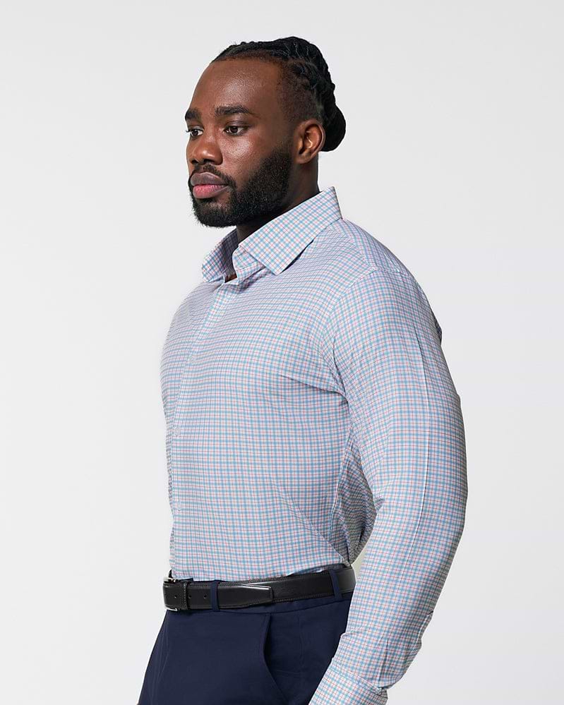 "The Dimitri" Blue Plaid With Orange Windowpane