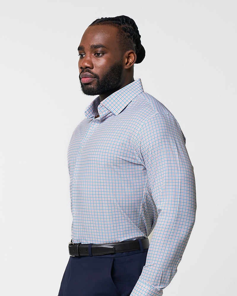 "The Dimitri" Blue Plaid With Orange Windowpane