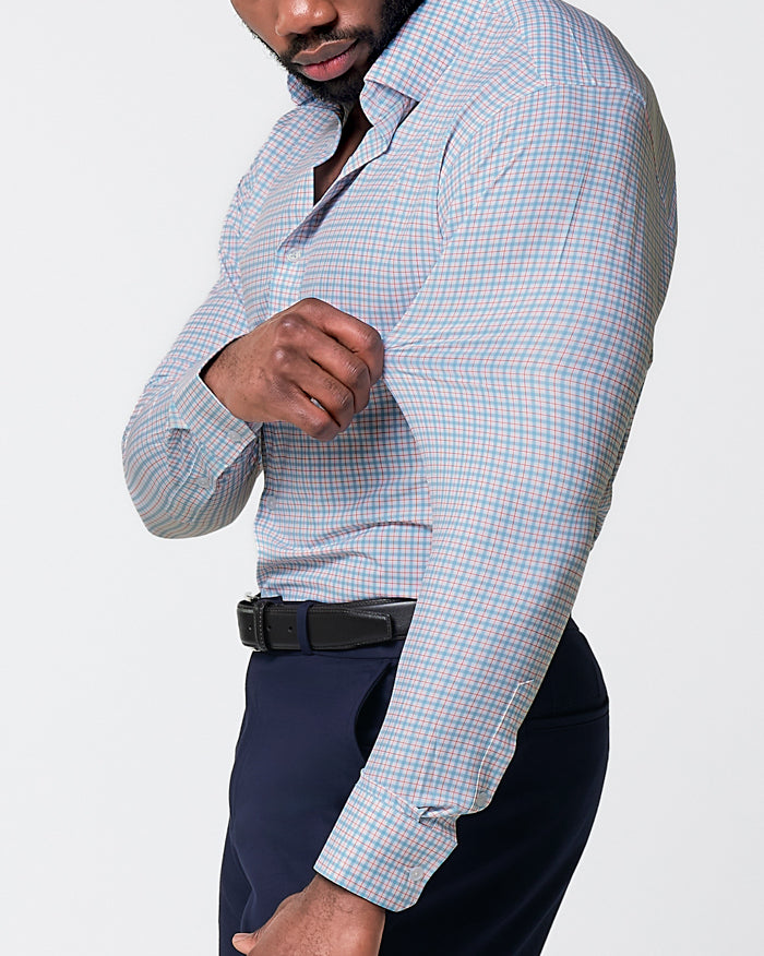 "The Dimitri" Blue Plaid With Orange Windowpane