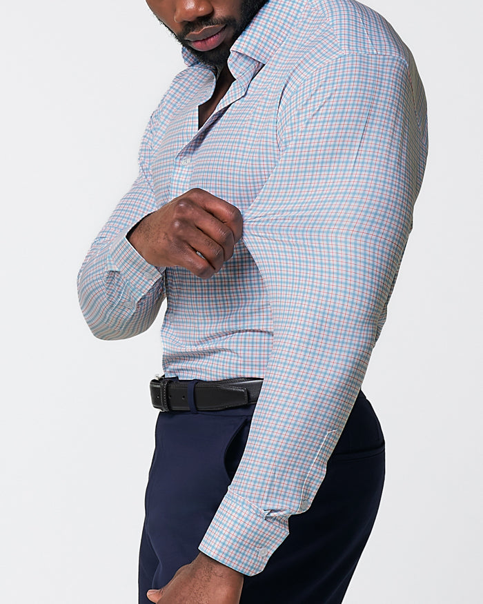 "The Dimitri" Blue Plaid With Orange Windowpane