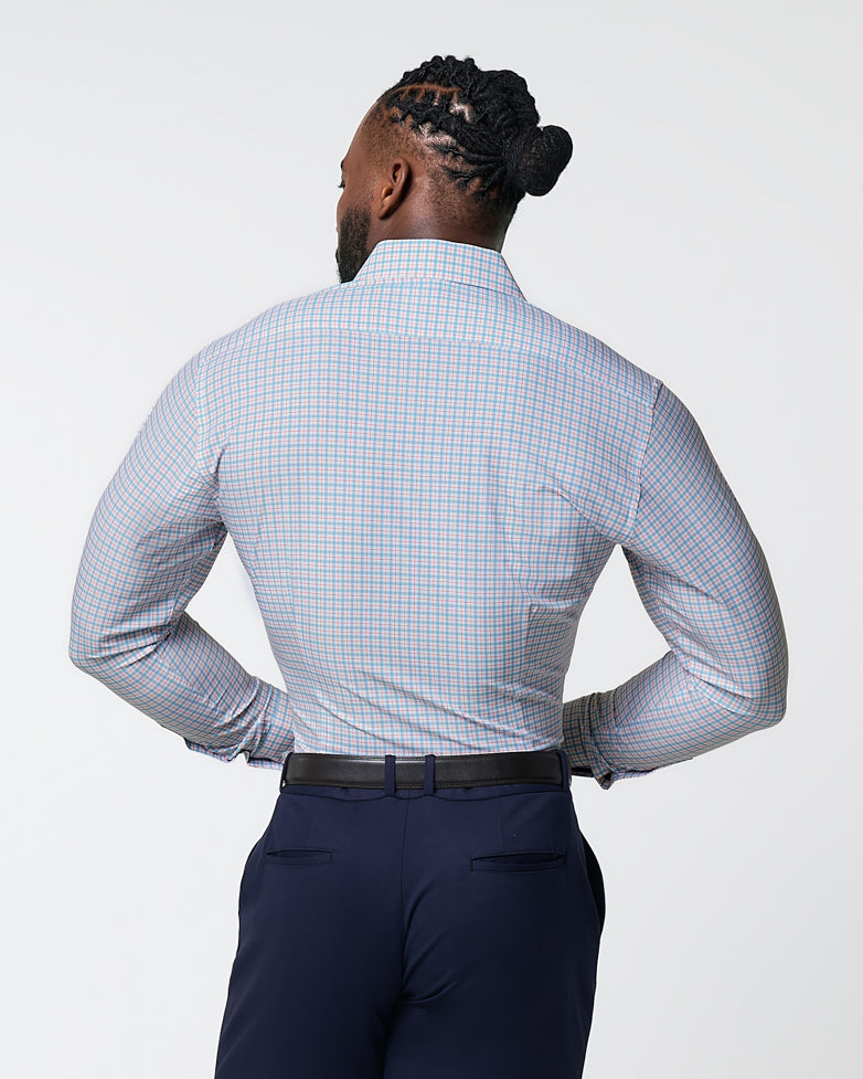 "The Dimitri" Blue Plaid With Orange Windowpane