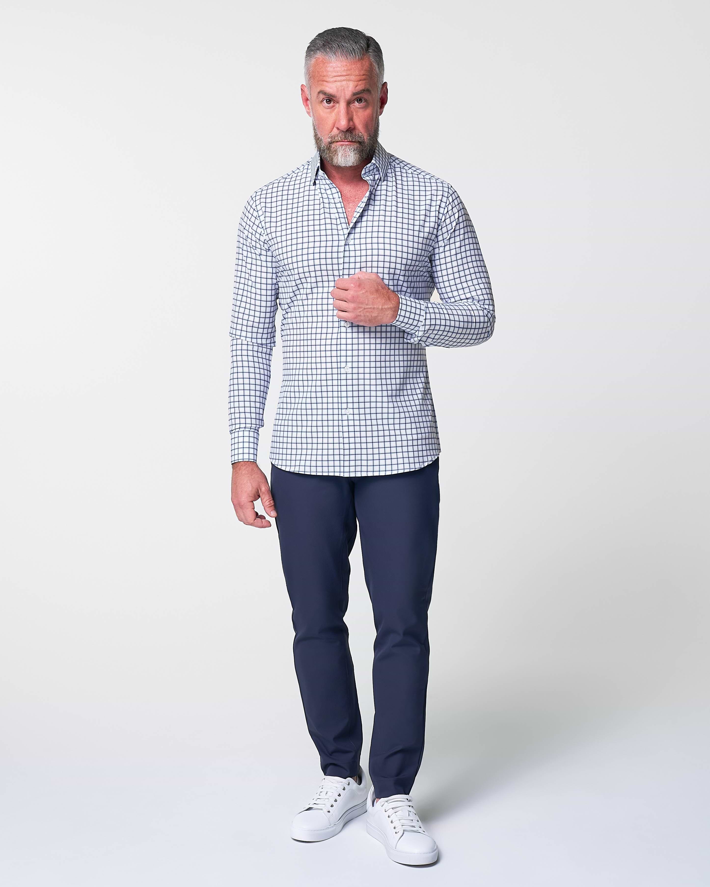 "The Elias" Light Navy Windowpane