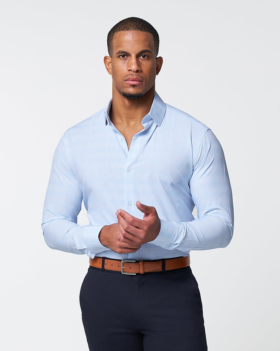 "The Flynn" Light Blue & White Plaid