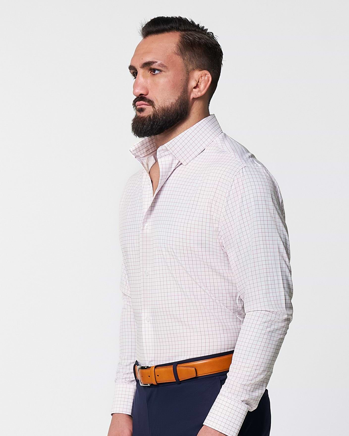 "The Julius" Maroon Windowpane