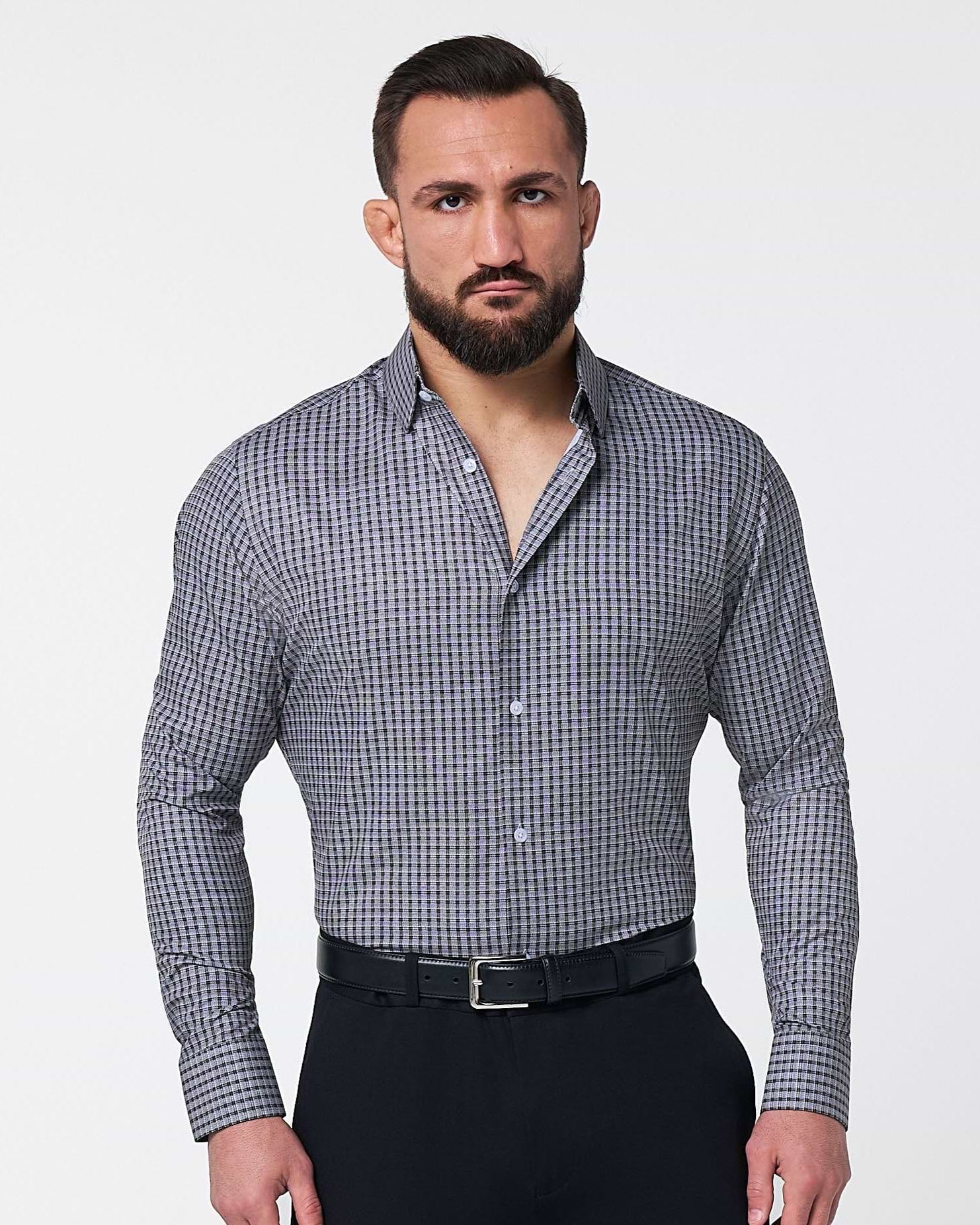 "The Mantle" White & Black Plaid