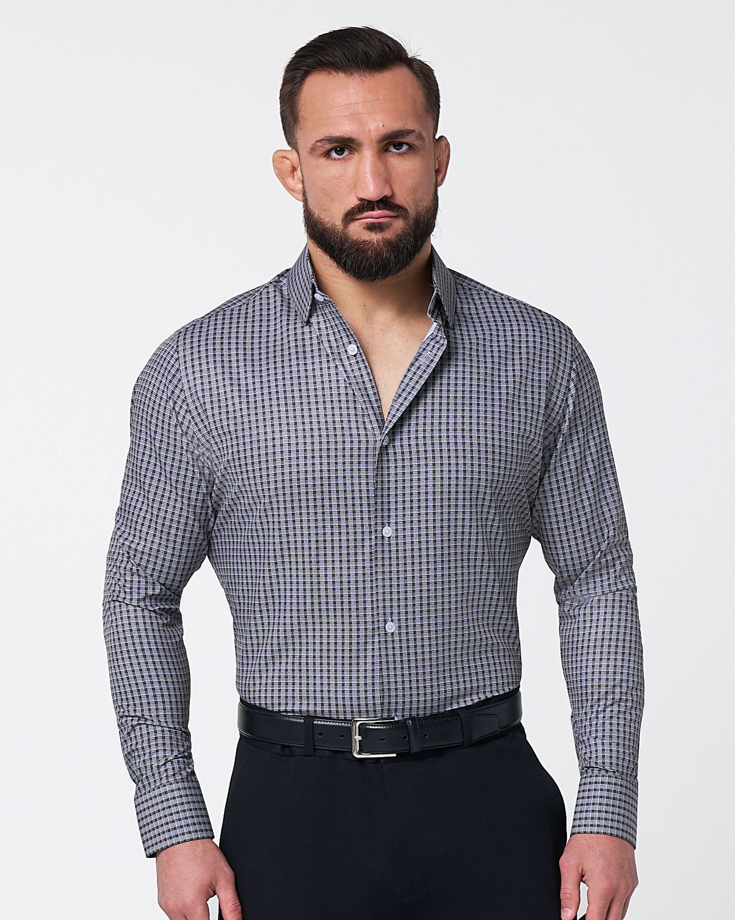 "The Mantle" White & Black Plaid