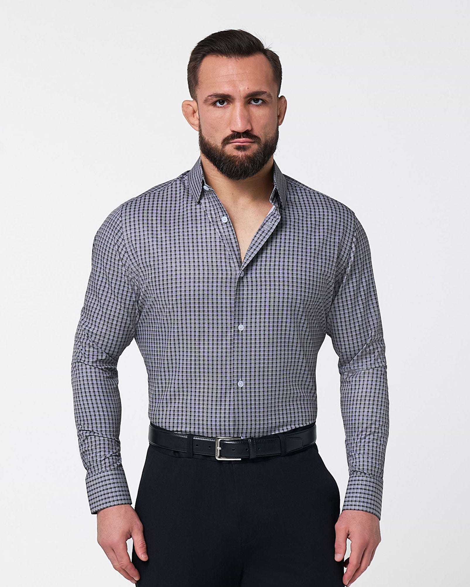 "The Mantle" White & Black Plaid