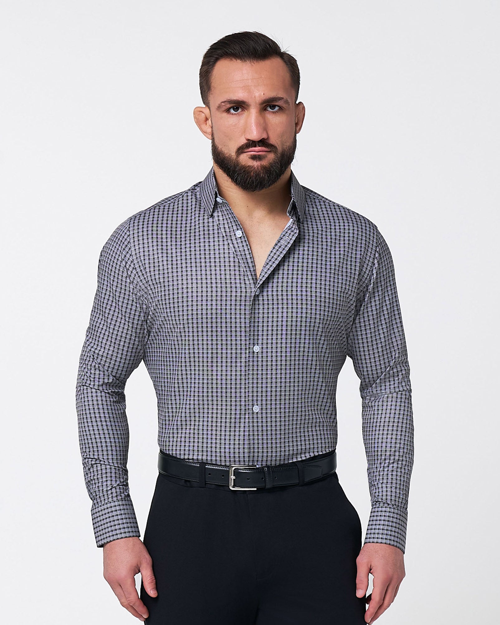 "The Mantle" White & Black Plaid