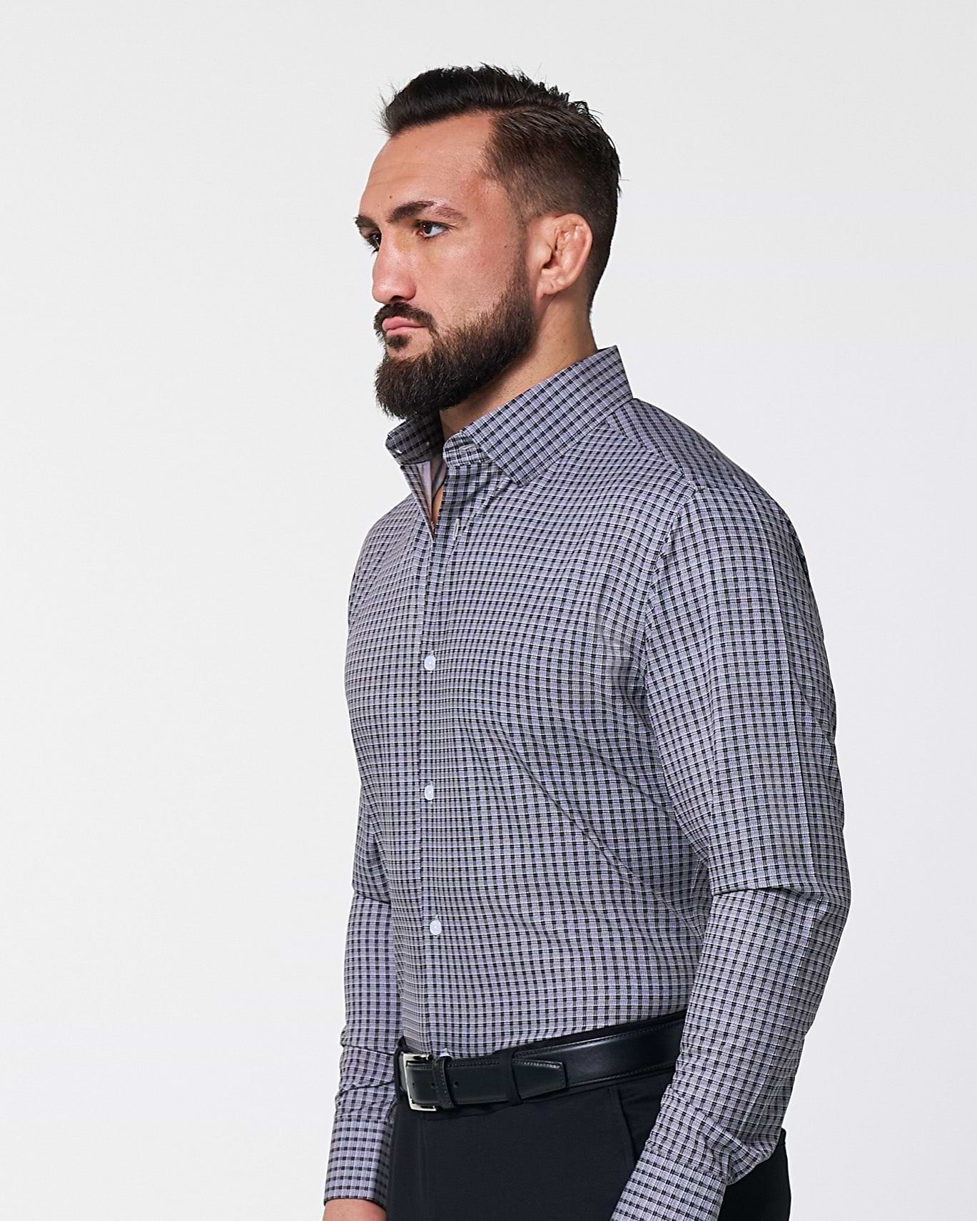 "The Mantle" White & Black Plaid