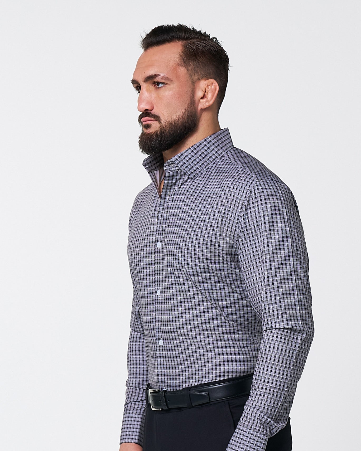 "The Mantle" White & Black Plaid