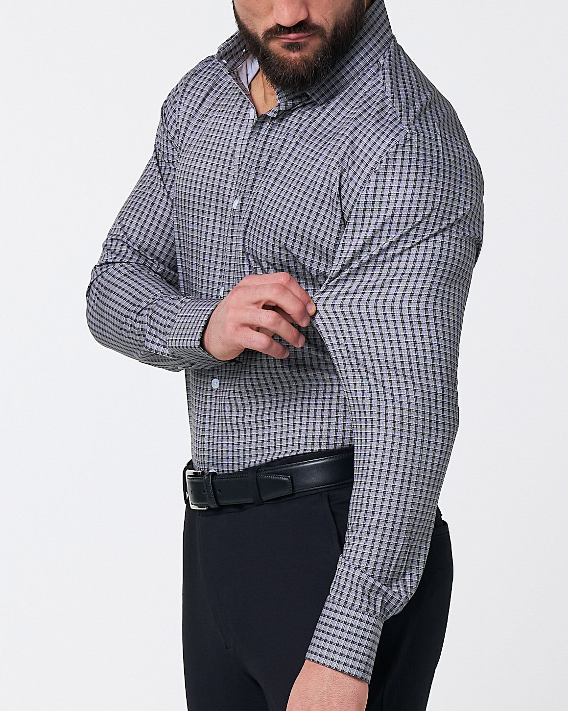 "The Mantle" White & Black Plaid