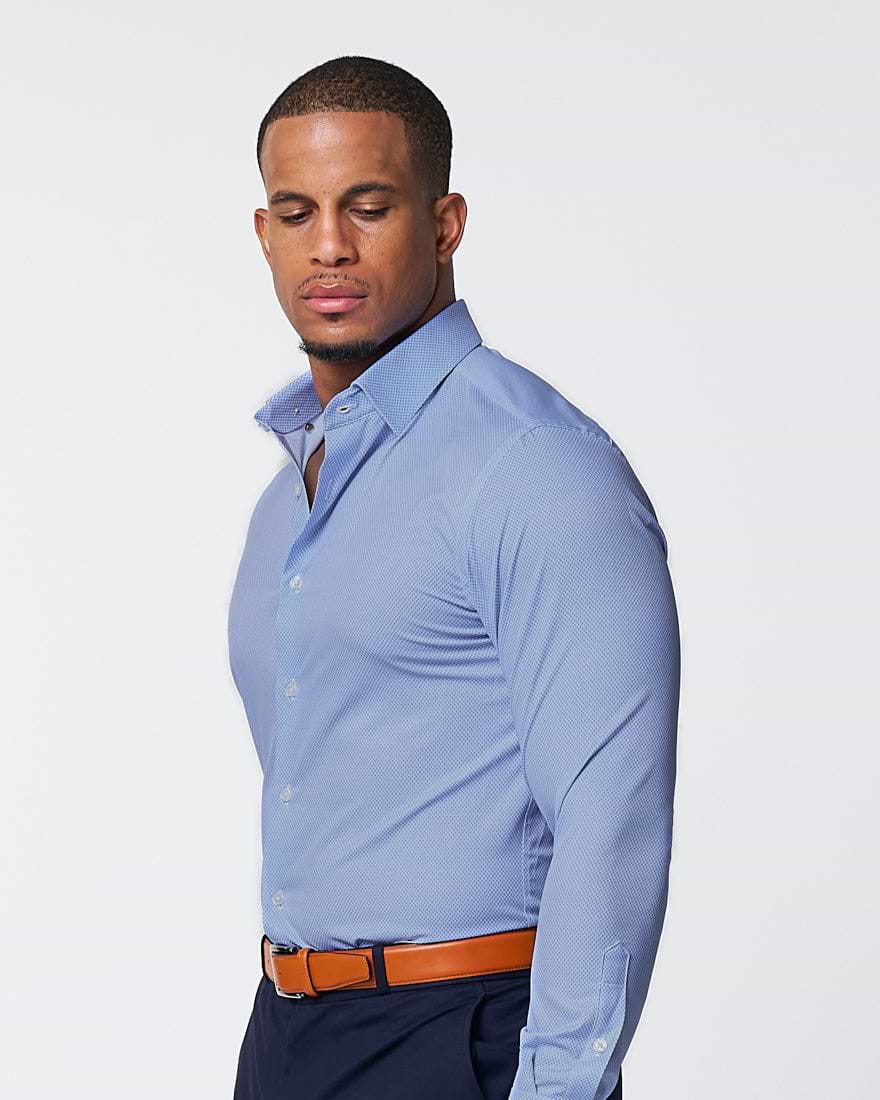 "The Morrison" Blue & White Mini Pattern - Classic Fit