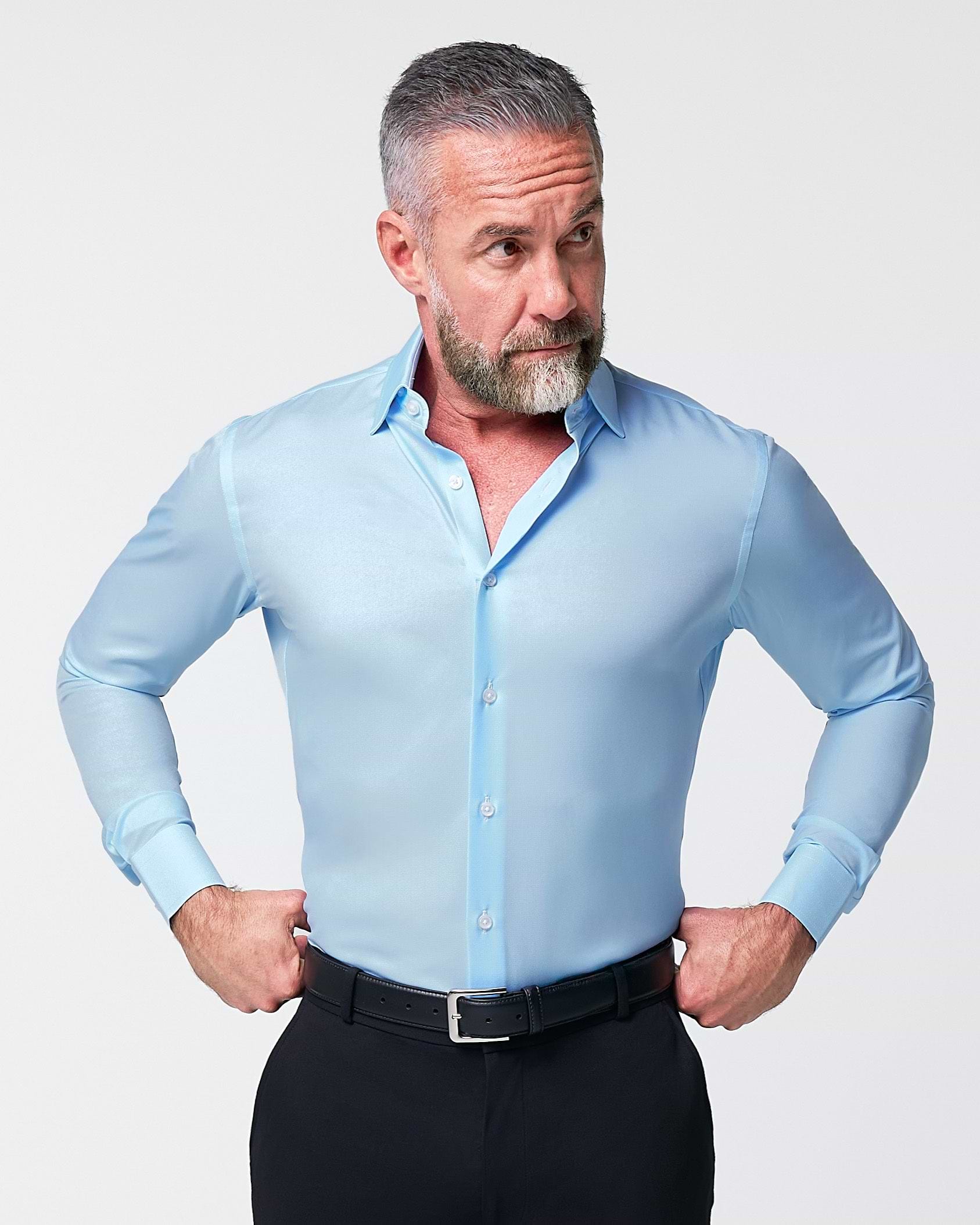 ''The Peter" Light Blue Weave - Classic Fit