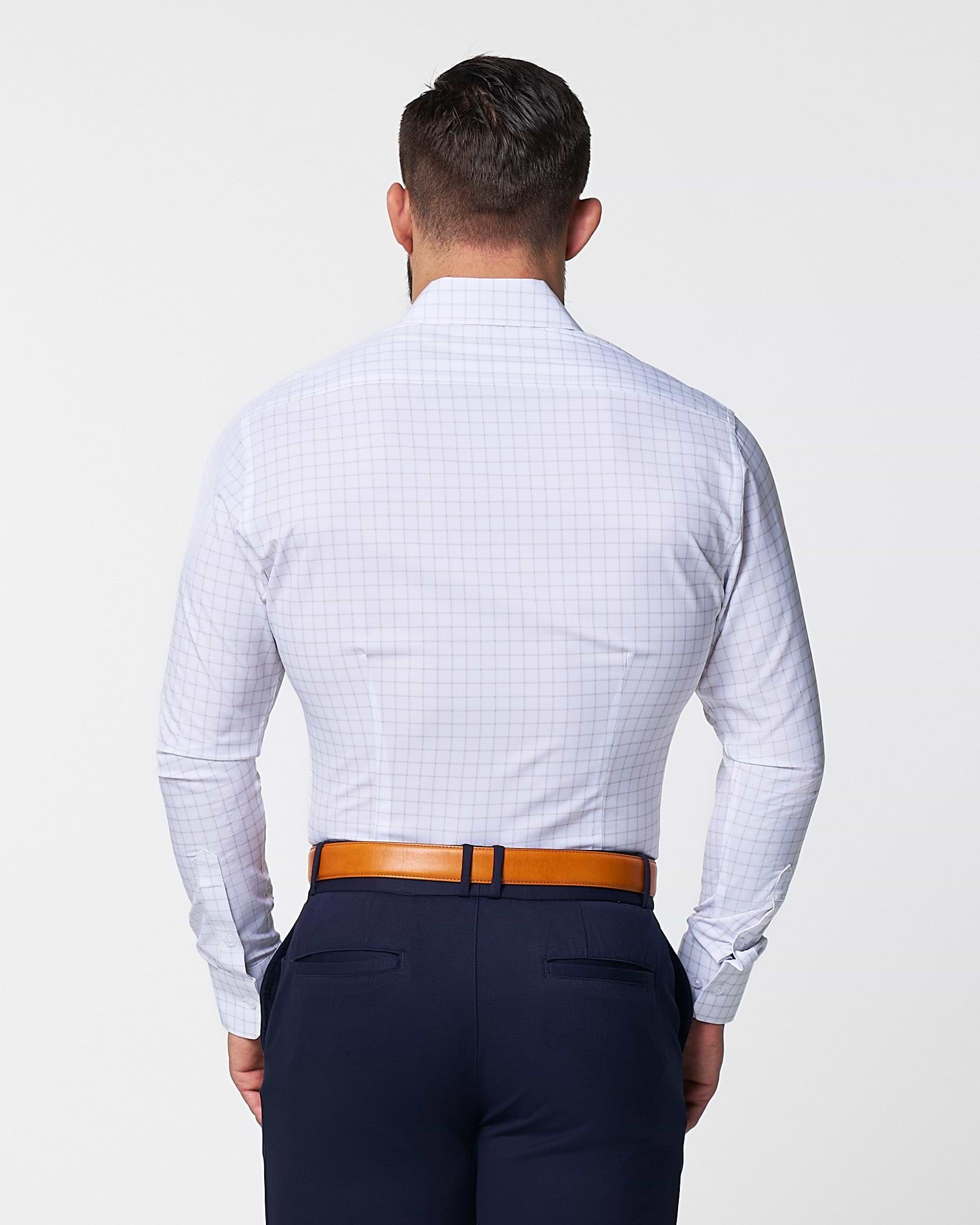 "The Shore" White with Tan Windowpane