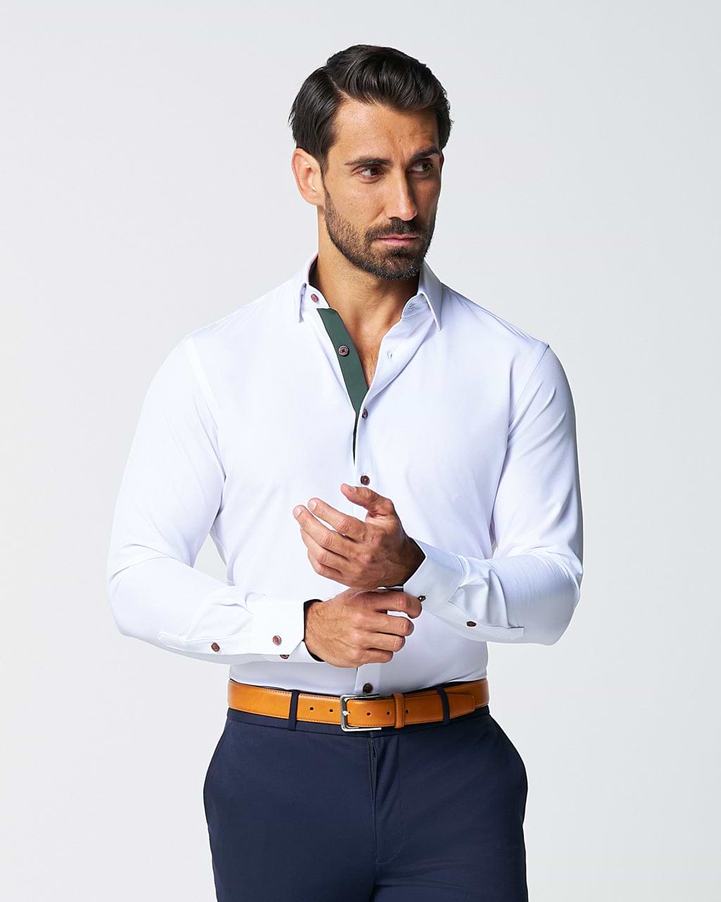 "The Smokey" Solid White With Olive Accents