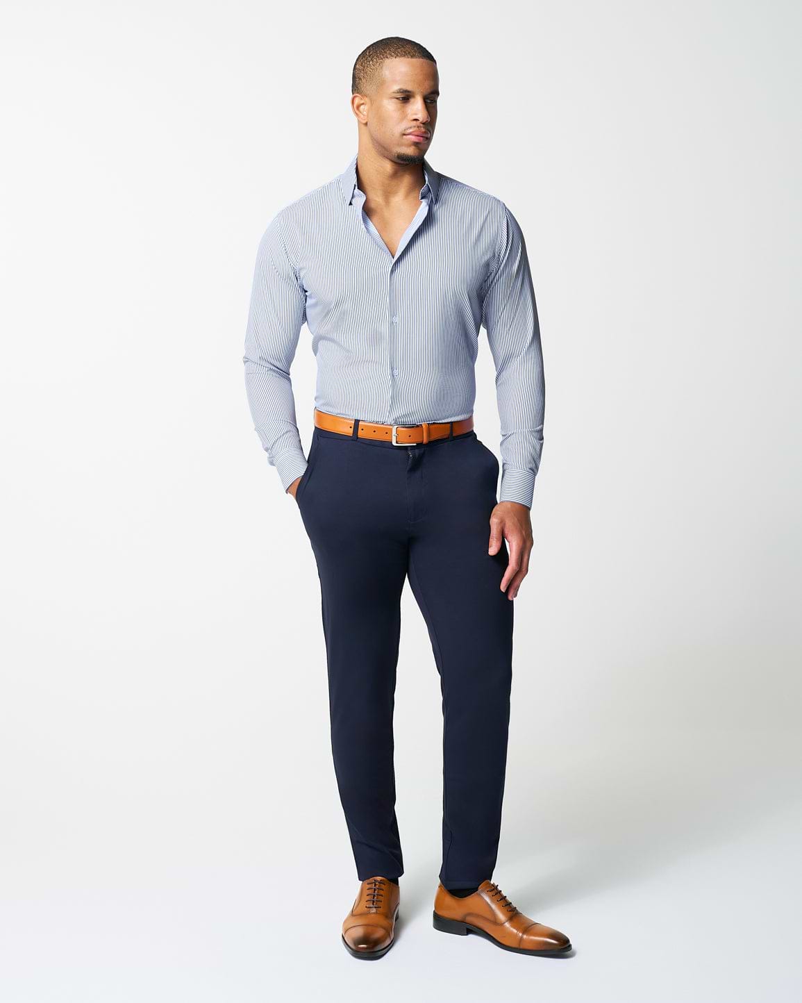 "The Tucker" Mid-Blue Bengal Stripe