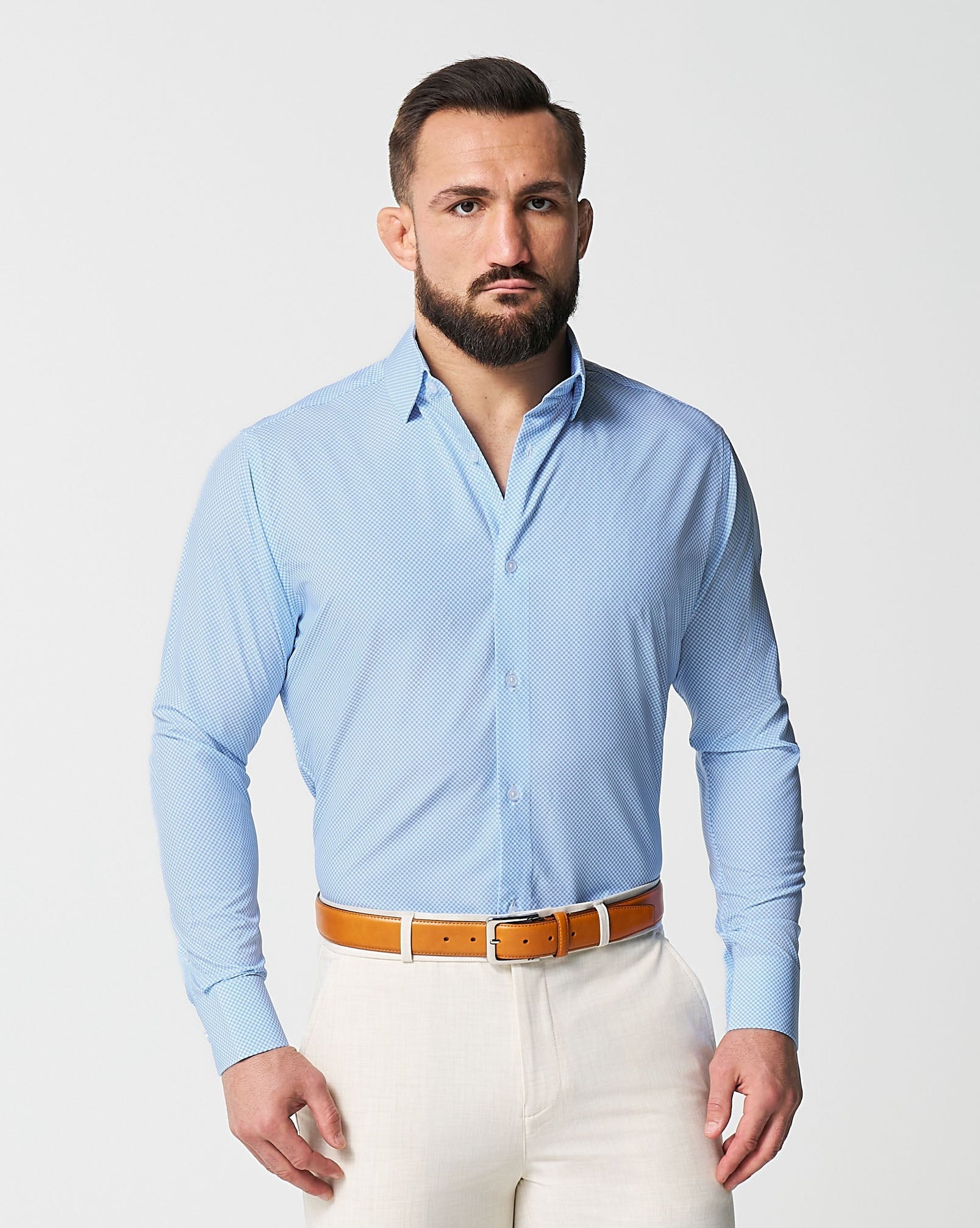 "The Vernor" Light Blue Square Check Print
