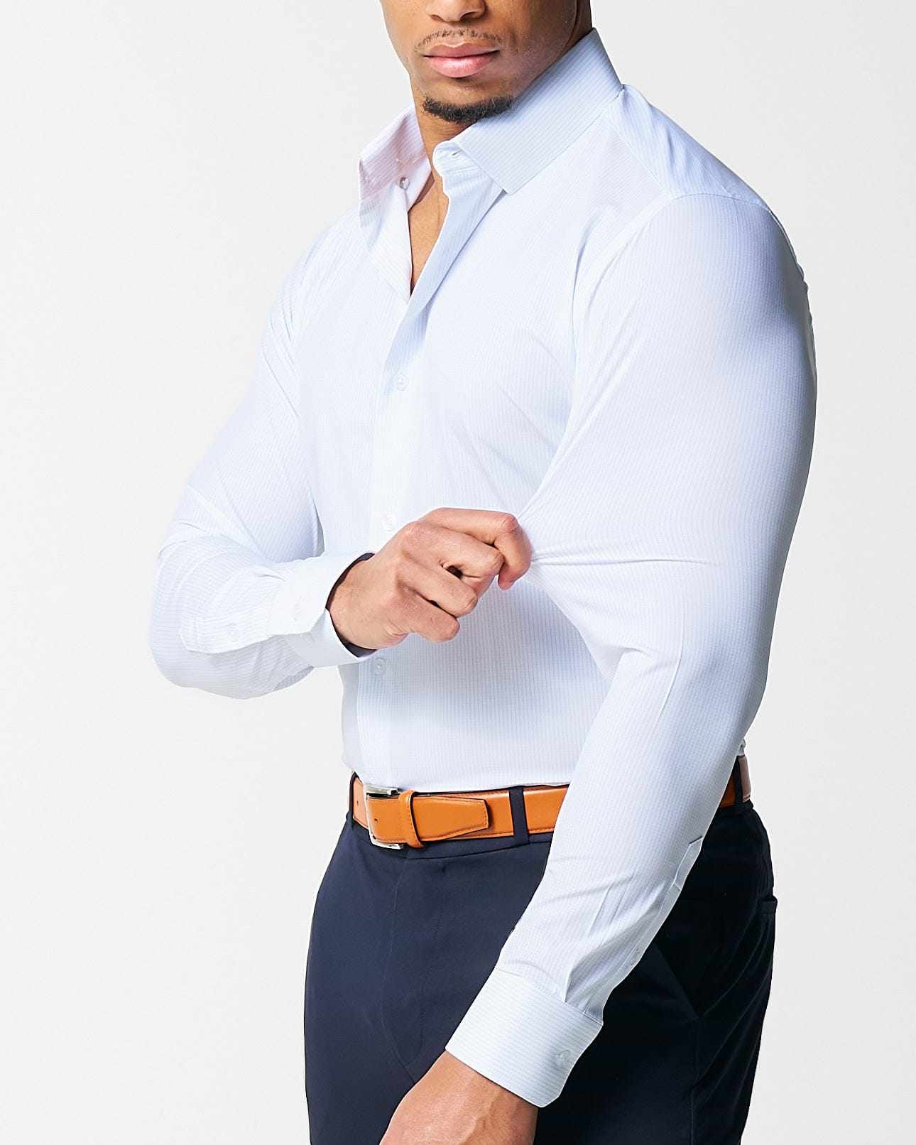 "The Watertown" White & Light Blue Mini Windowpane