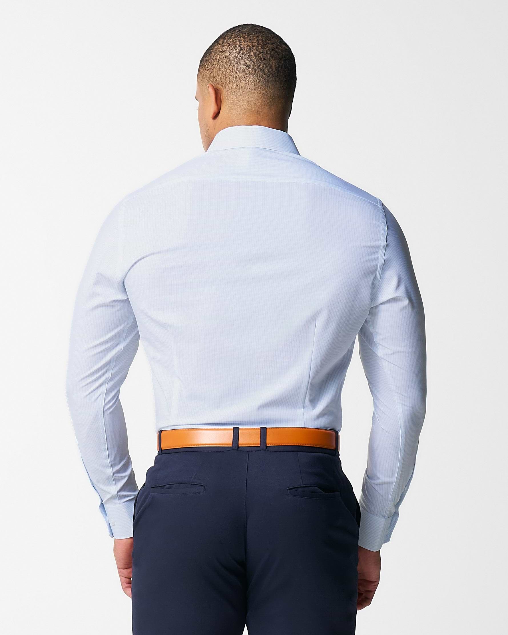 "The Watertown" White & Light Blue Mini Windowpane