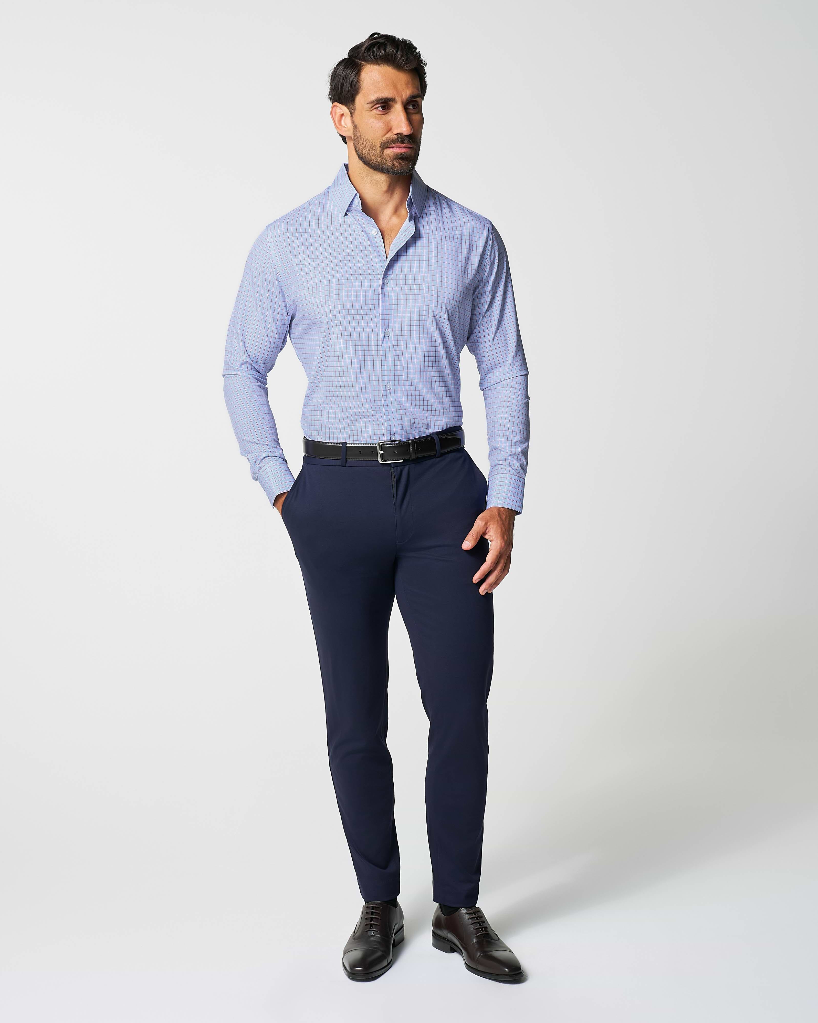 "The Weston" Light Blue, Pink & Black Plaid