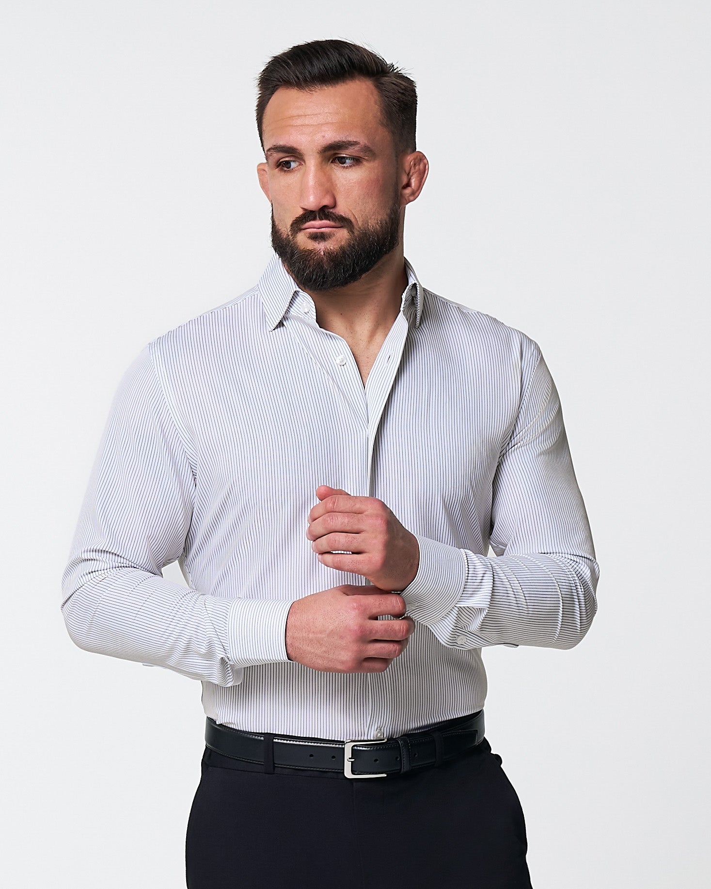 "The Wylder" Charcoal Chalked Pinstripe