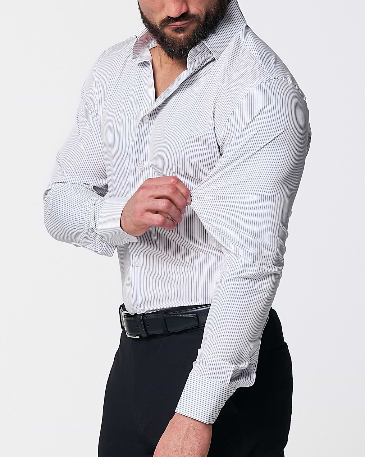 "The Wylder" Charcoal Chalked Pinstripe