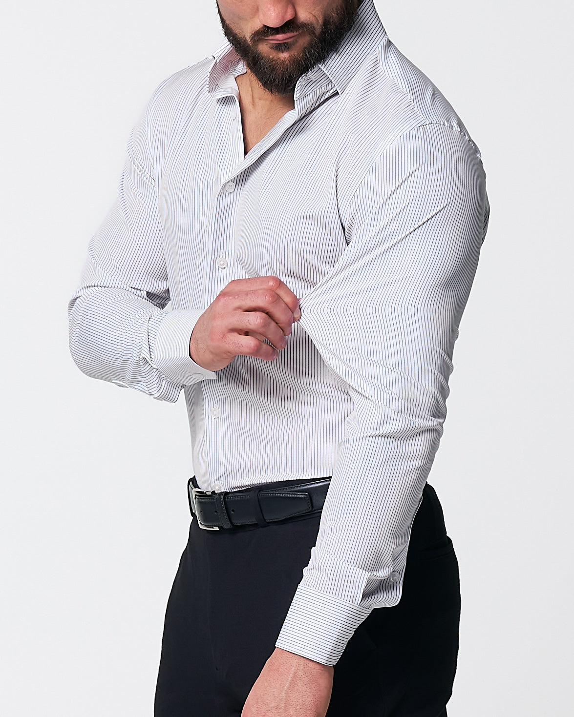 "The Wylder" Charcoal Chalked Pinstripe