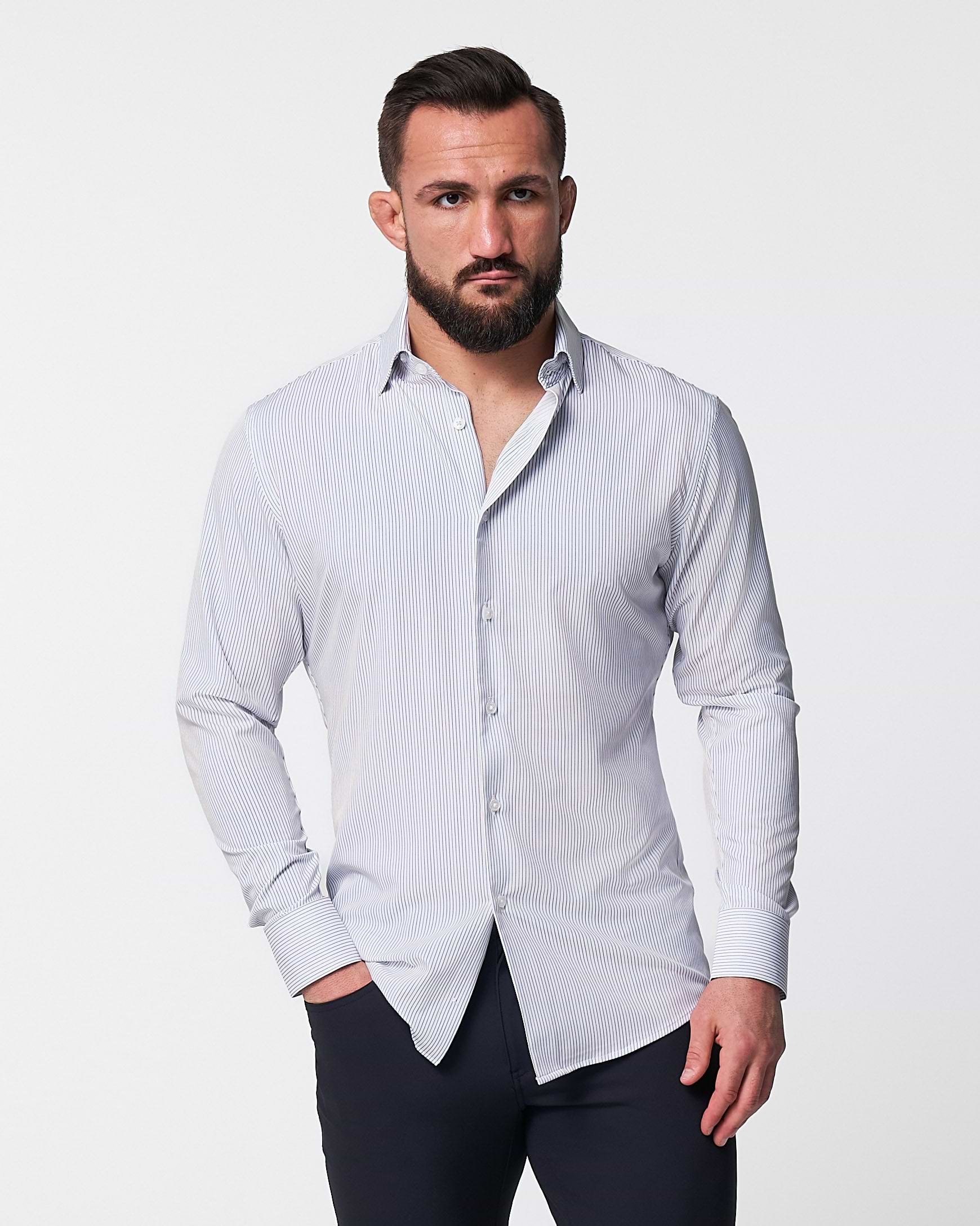 "The Wylder" Charcoal Chalked Pinstripe