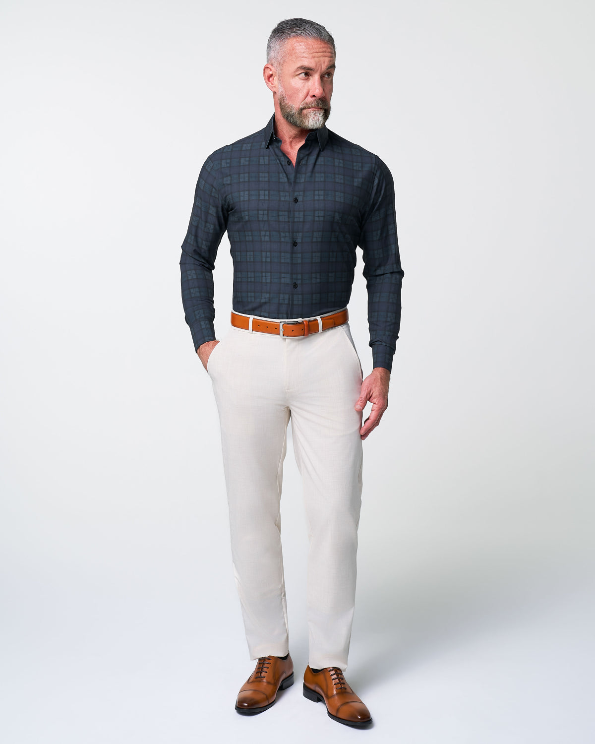 "The York" Navy, Black & Olive Plaid