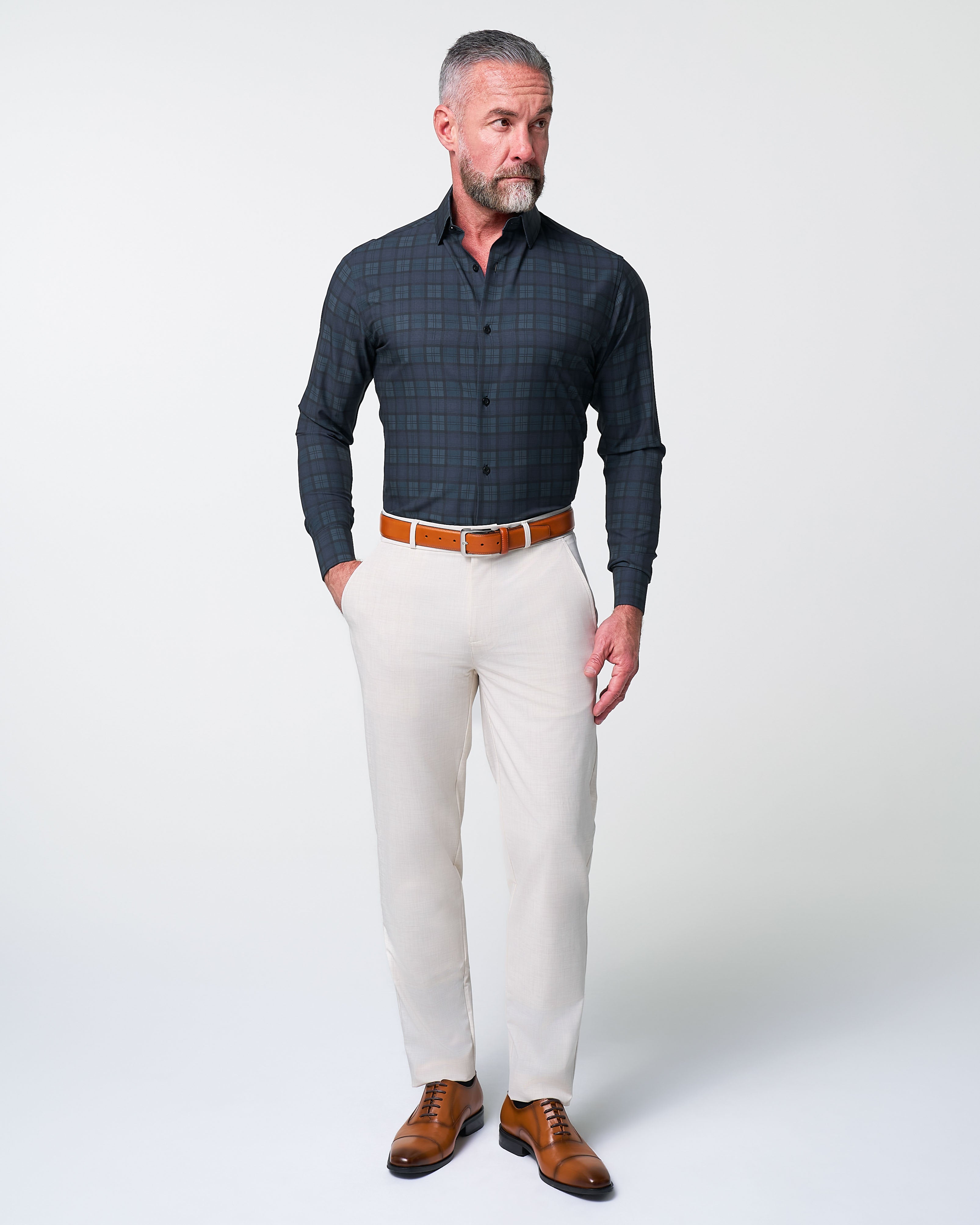 "The York" Navy, Black & Olive Plaid