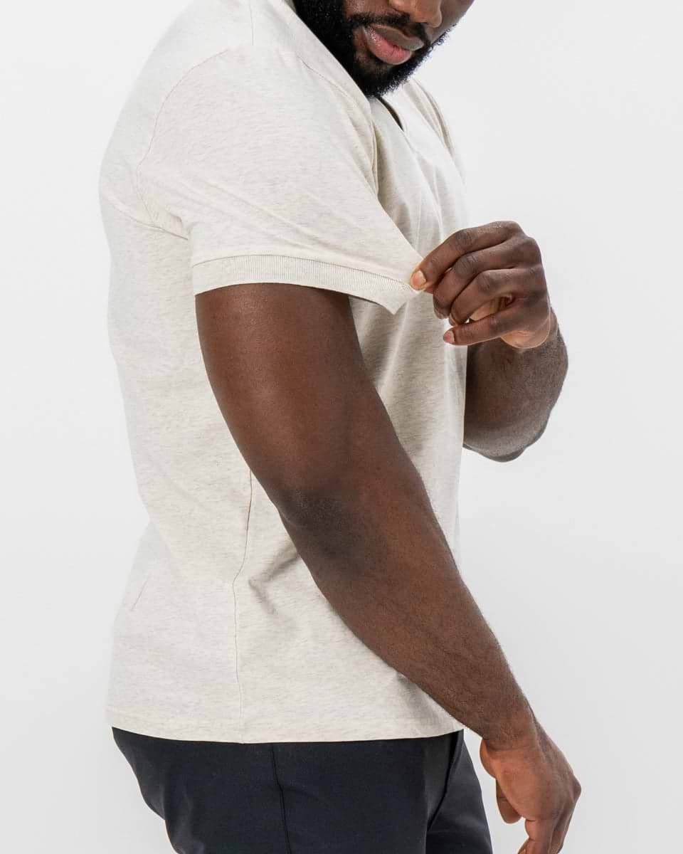 "The Glenn" Tan Buttonless Polo