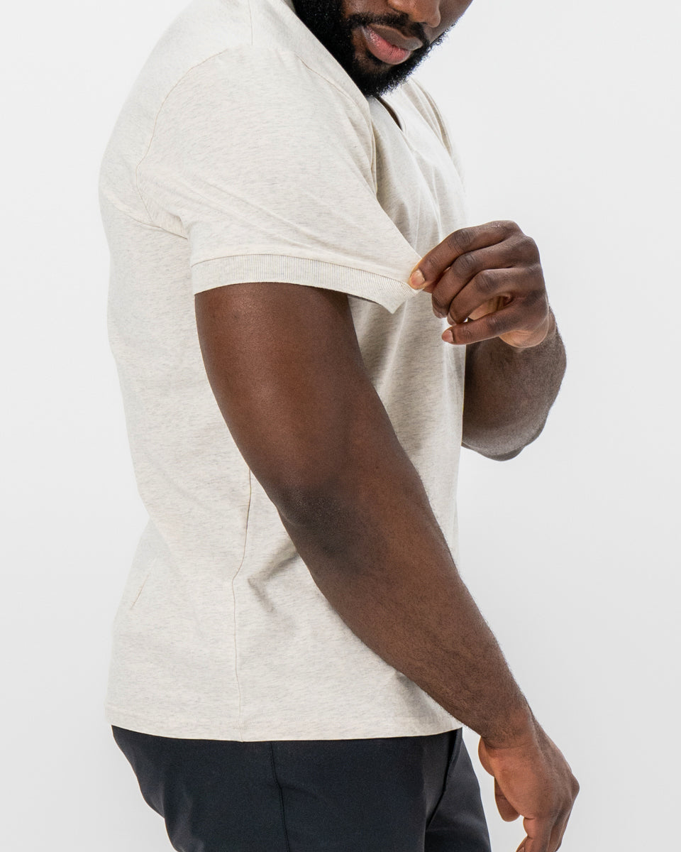 "The Glenn" Tan Buttonless Polo