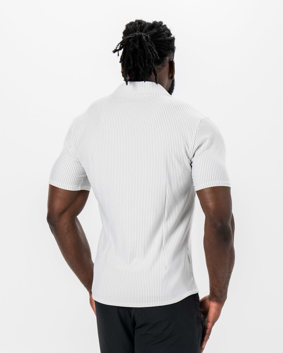 Seersucker Short Sleeve Button Down - Grey