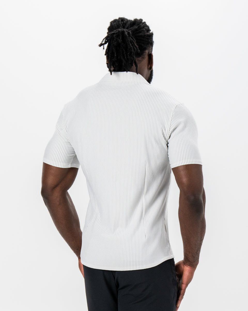 Seersucker Short Sleeve Button Down - Grey