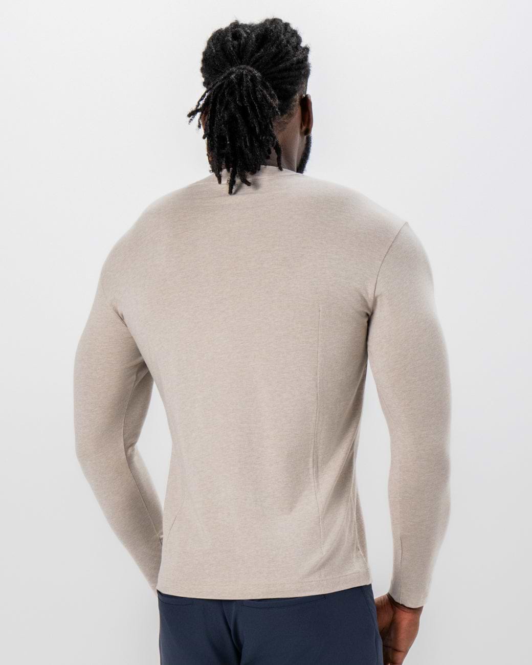 "The Landon" Heathered Cream Long Sleeve Crewneck