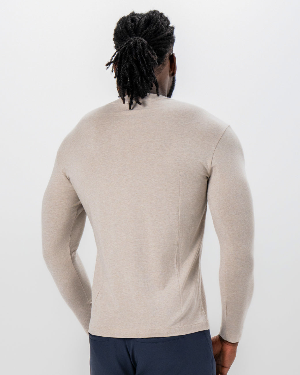 "The Landon" Heathered Cream Long Sleeve Crewneck