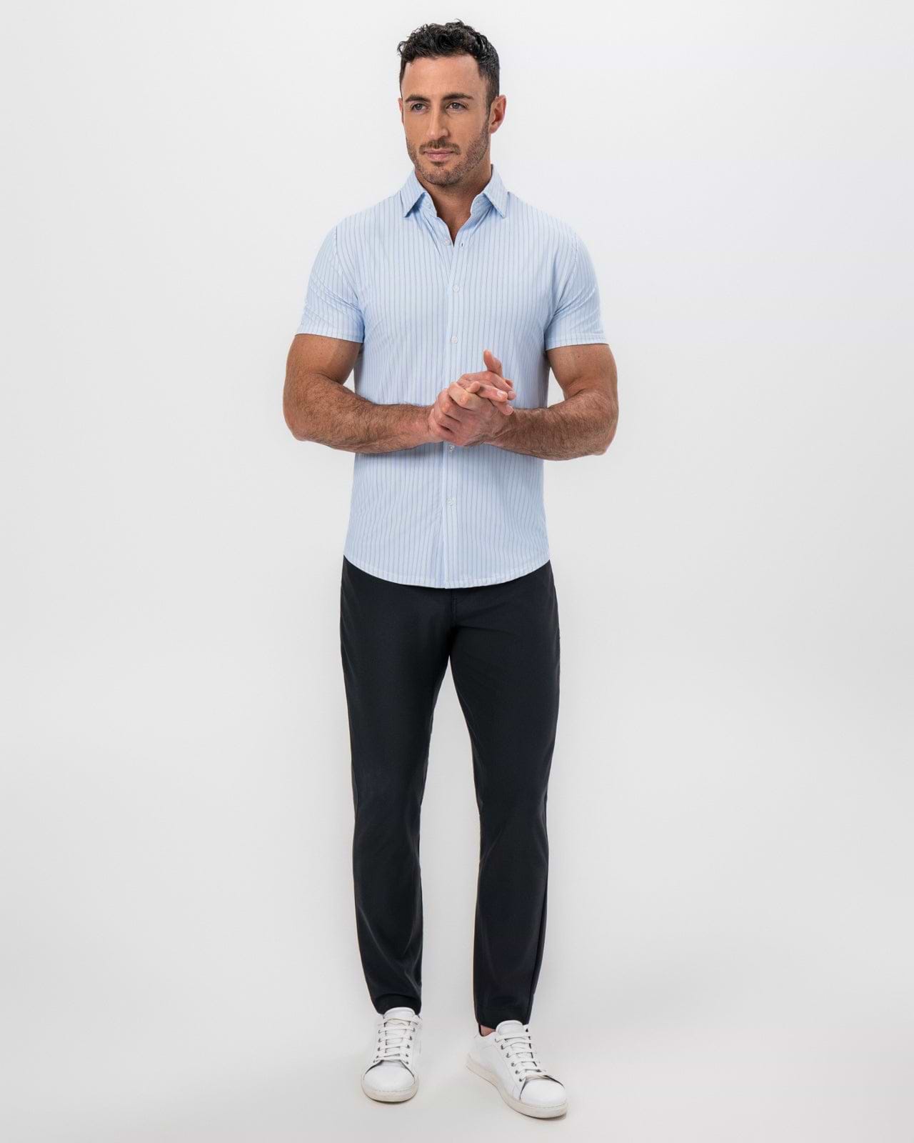 "The Landry" Light Blue Micro Pinstripe