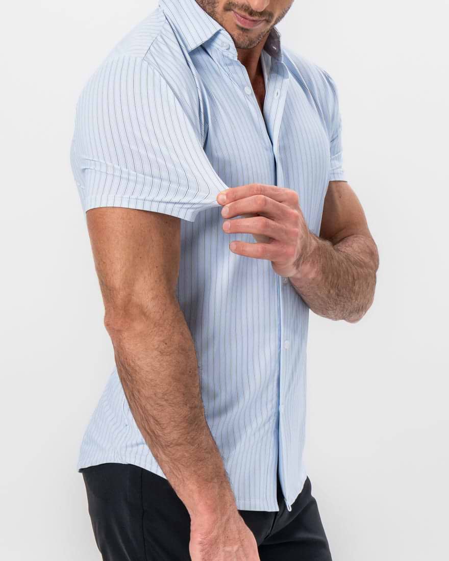 "The Landry" Light Blue Micro Pinstripe