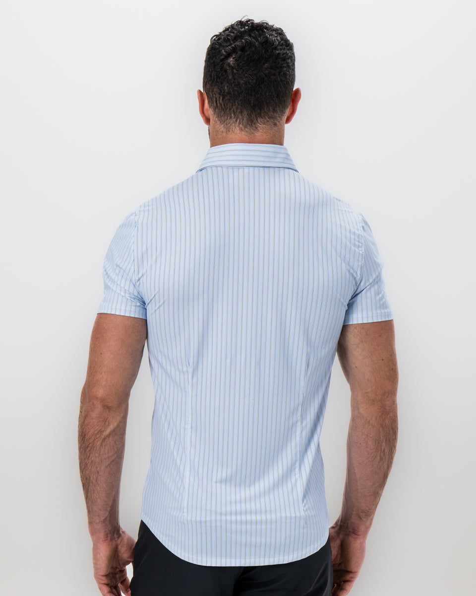 "The Landry" Light Blue Micro Pinstripe