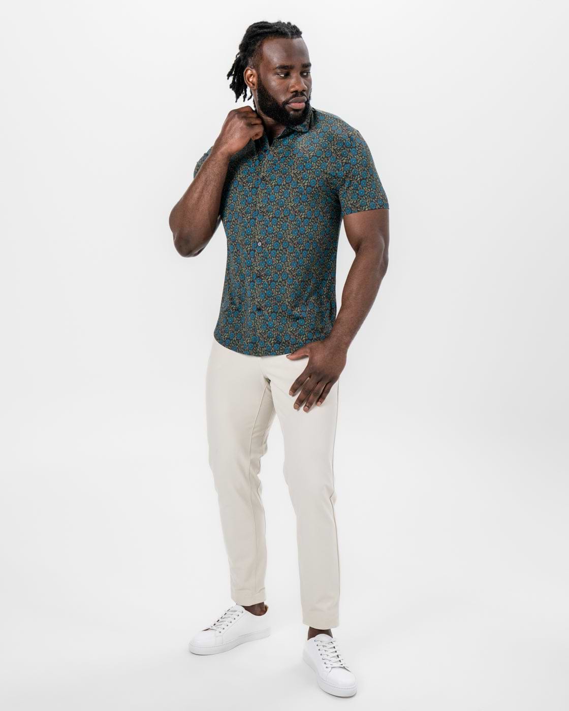 "The Lotus" Deep Brown Floral Print
