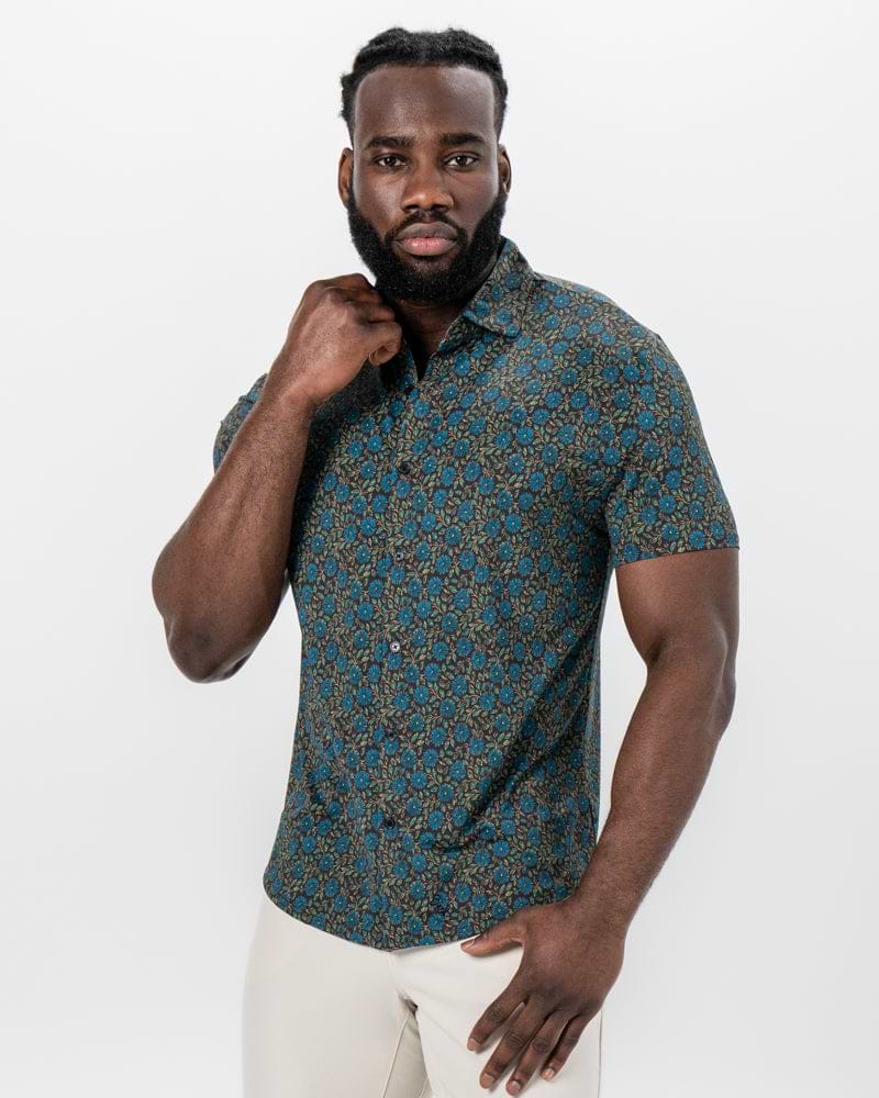 "The Lotus" Deep Brown Floral Print