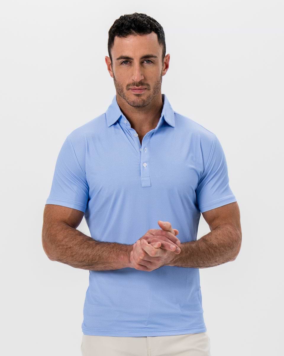"The Mykonos" White and Blue Geo Prism Print