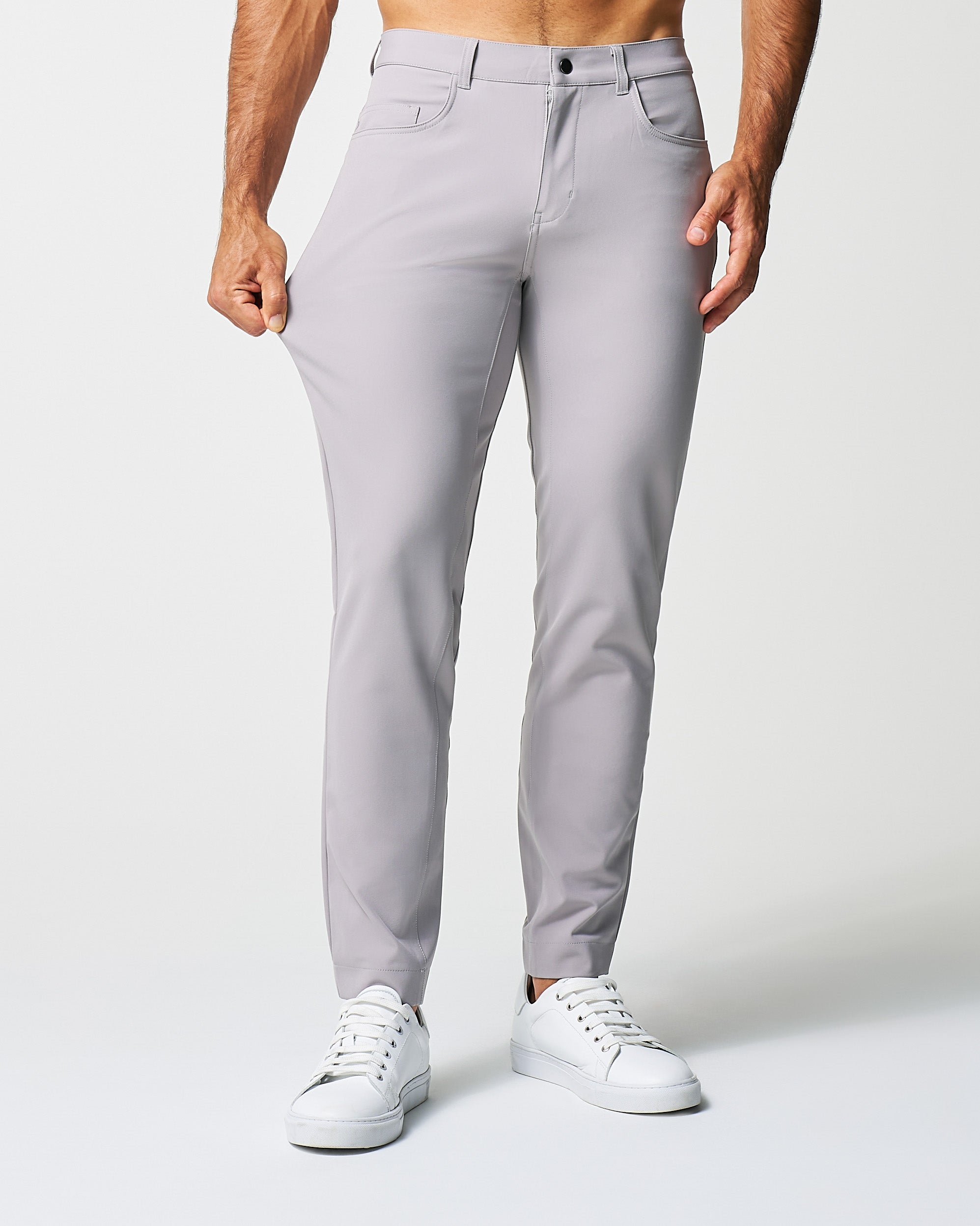 Athletic Fit Stretch Tech Chino - Light Grey