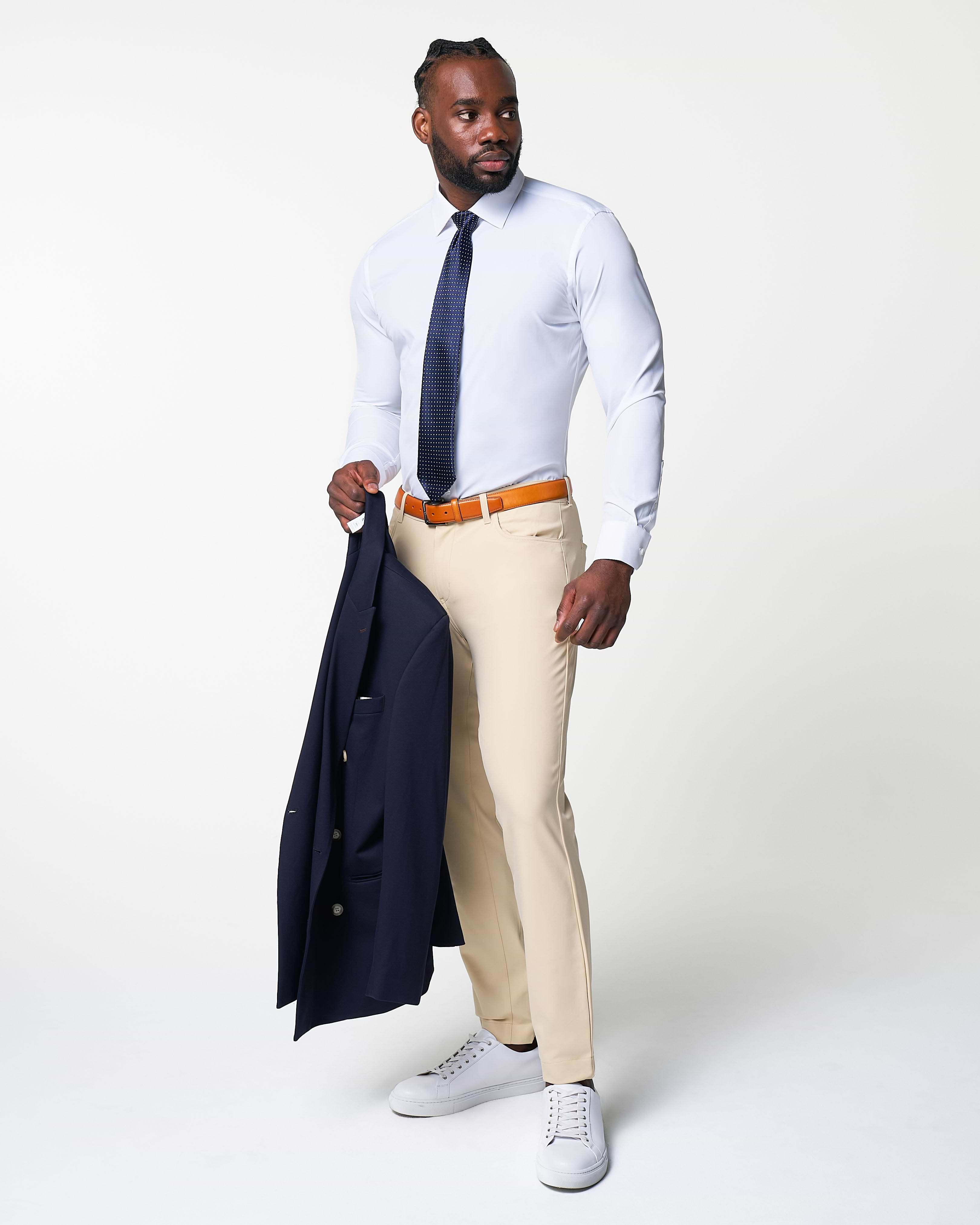 Athletic Fit Stretch Tech Chino - Mid Khaki