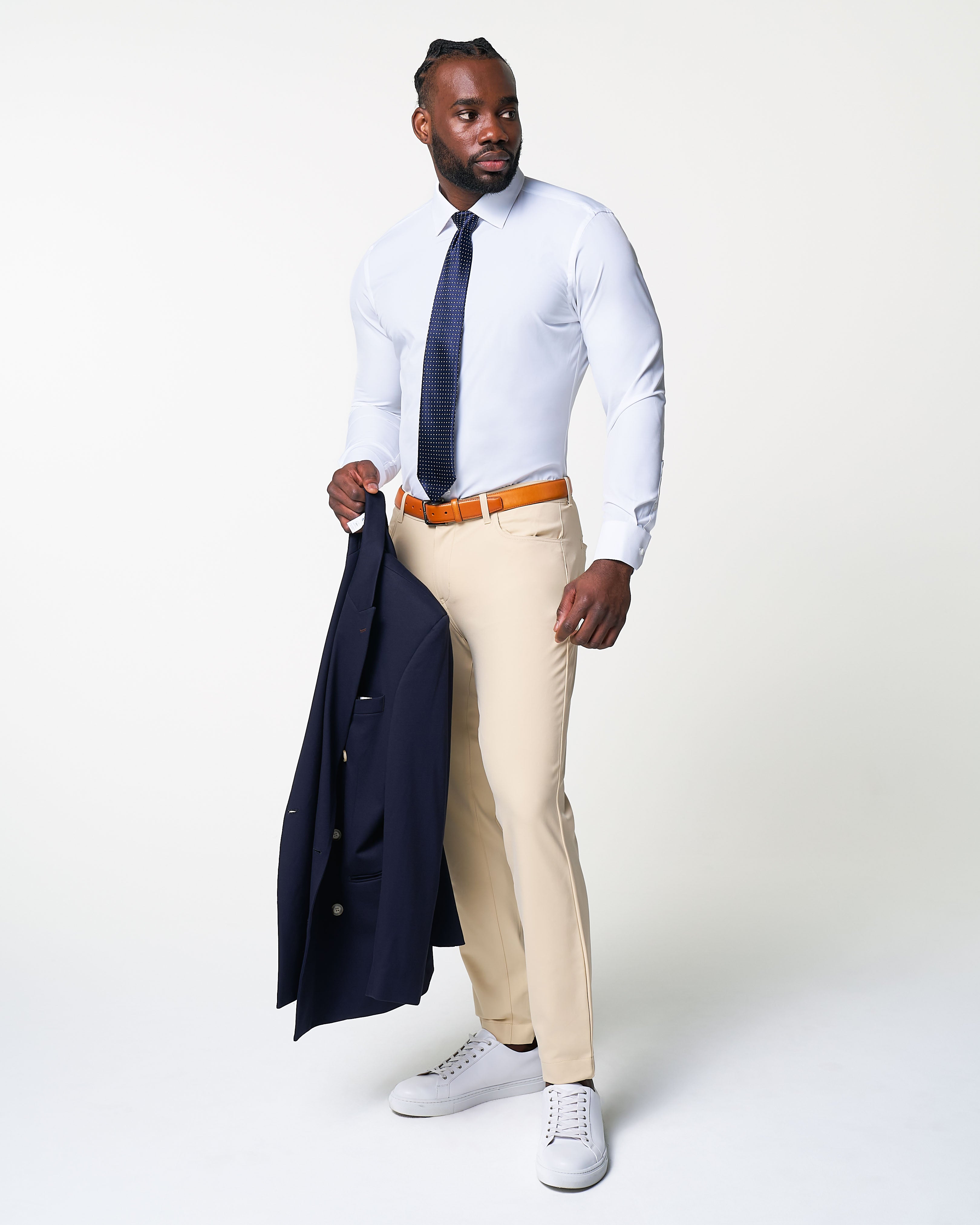 Athletic Fit Stretch Tech Chino - Mid Khaki