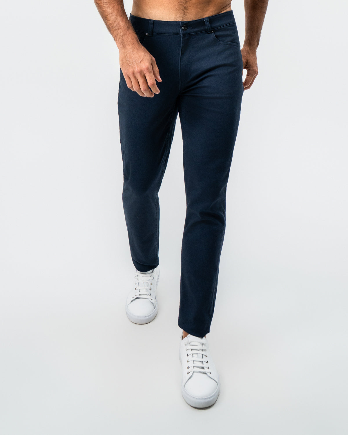 パンツ PHIGVEL CANVAS 5POCKET TROUSERS navy Performance Cotton Twill 5 Pocket Pant - Navy