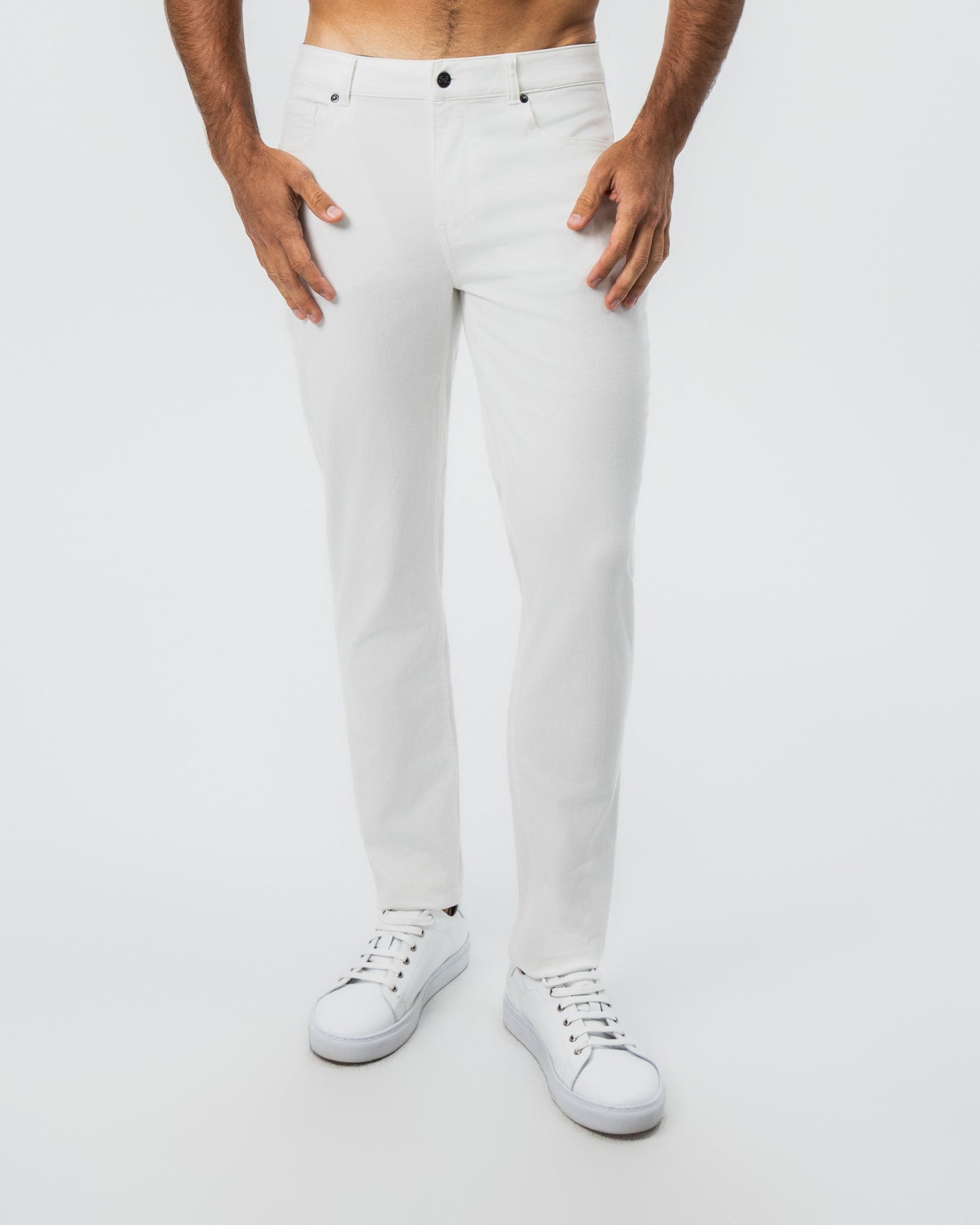 Performance Cotton Twill 5 Pocket Pant - White
