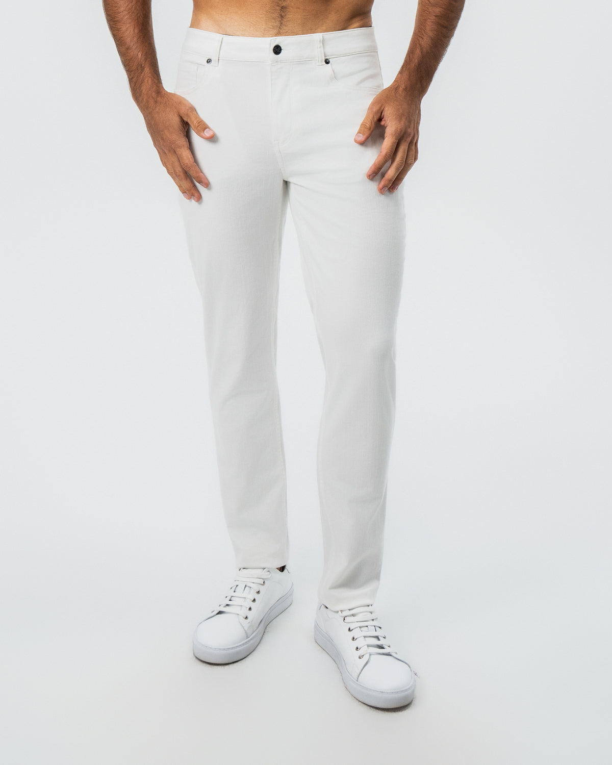 Performance Cotton Twill 5 Pocket Pant - White